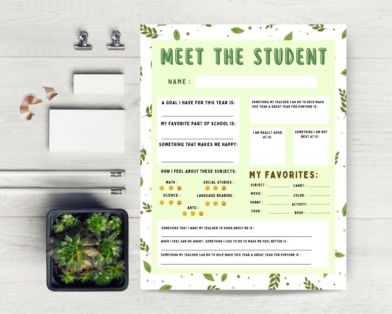 Editable Template for Meet the Student. Letter to School. First Editable Template for Meet the Student. Letter to School. First