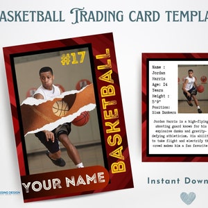Basketball Trading Card Template | Trading Card Template | Canva Template | Editable Trading Card | Basketball Card