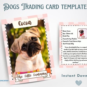 de Carte à collectionner chien | de Carte à collectionner | Modèle de toile | Carte à collectionner modifiable | Carte chien