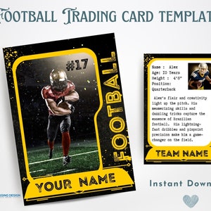 Football Trading Card Template | Trading Card Template | Canva Template | Editable Trading Card | Football Card