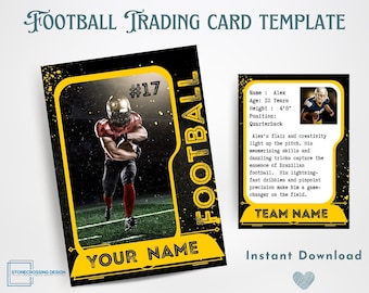 Football Trading Card Template | Trading Card Template | Canva Template | Editable Trading Card | Football Card