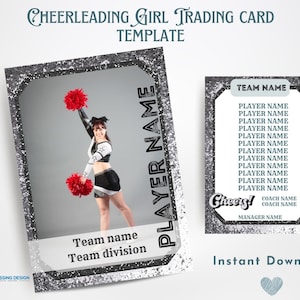 Cheerleading Trading Card Template | Trading Card Template | Canva Template | Editable Trading Card | Cheer Card