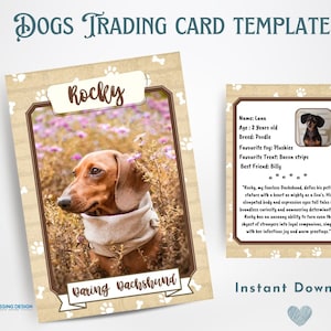 Plantilla de tarjeta comercial para perros / Plantilla de tarjeta comercial / Plantilla Canva / Tarjeta comercial editable / Tarjeta para perros