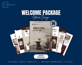 Interior Design Client Welcome Kit | Editable Canva Template (Digital)