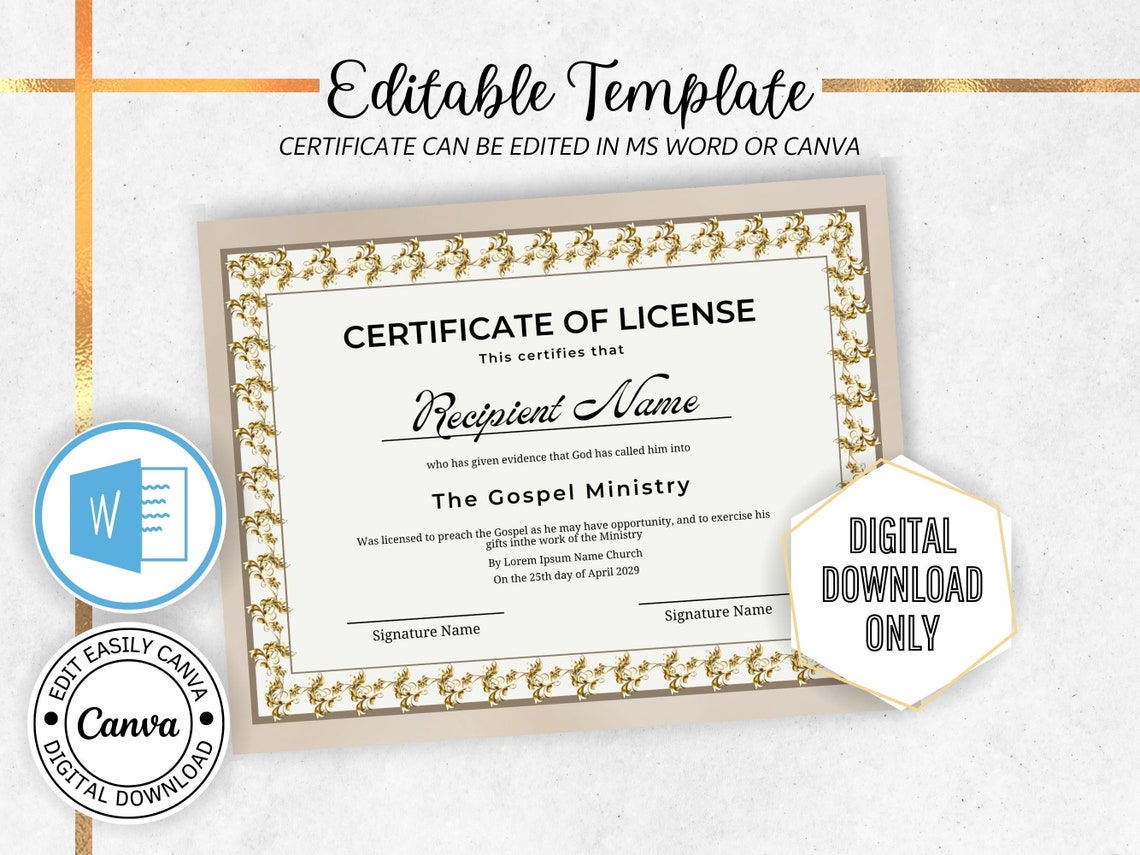 Image 4 for Certificate Of License Template