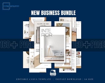 Interior Design Business Template Bundle | Editable Canva Kit