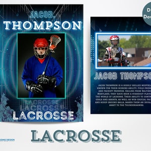 Lacrosse Trading Card Template | Trading Card Template | Canva Template | Editable Trading Card | Lacrosse Card