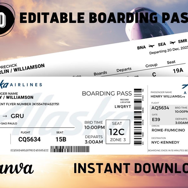 Airline Ticket - Etsy