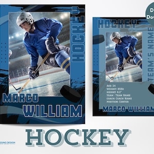 de Carte à collectionner de hockey | de Carte à collectionner | Modèle de toile | Carte à collectionner modifiable | Carte de hockey