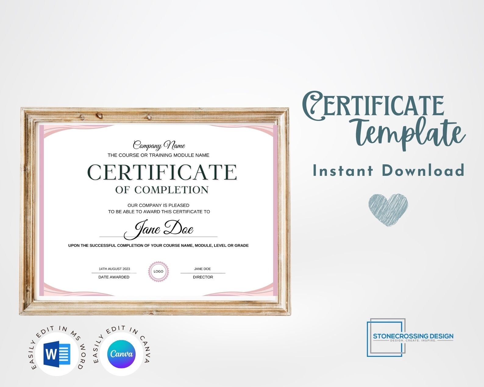 Microsoft Word Certificate Of Completion Template