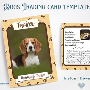 Hund Sammelkarte Vorlage | Sammelkarte Vorlage | Canva Vorlage | Bearbeitbare Sammelkarte | Hundekarte
