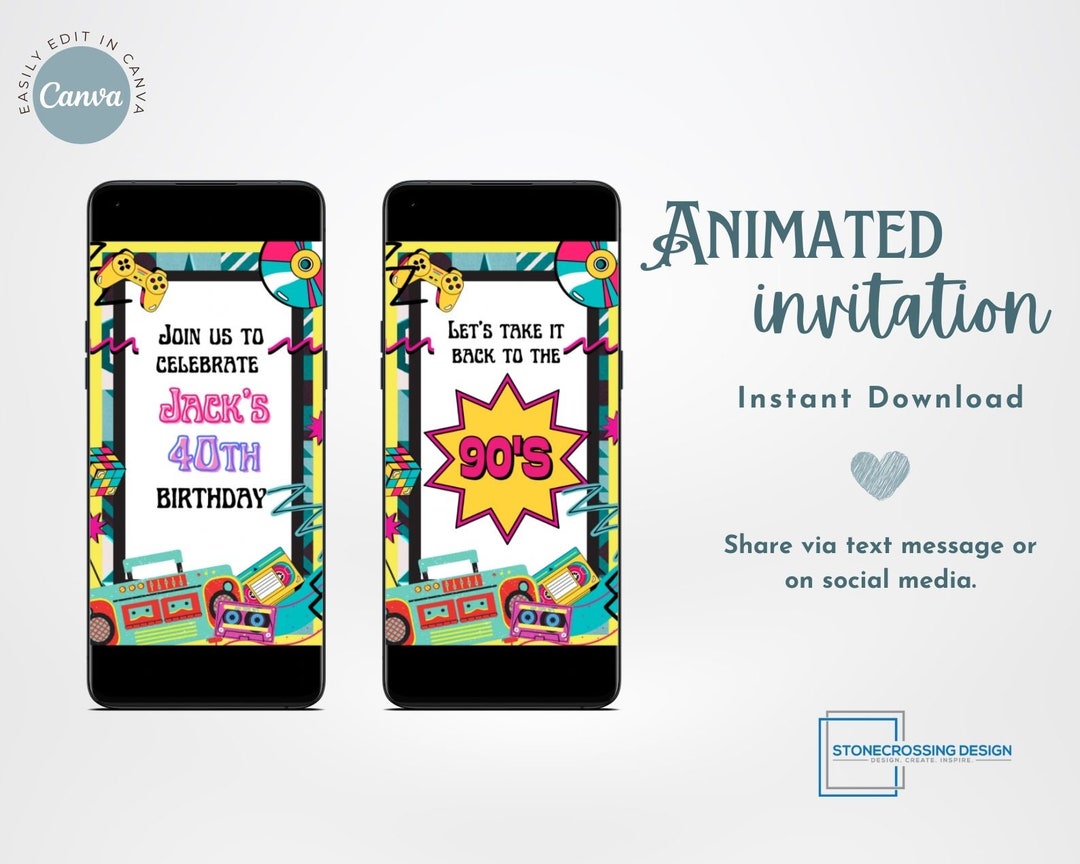 Digital Birthday Party Invitation, Electronicbirthday Party Video E ...