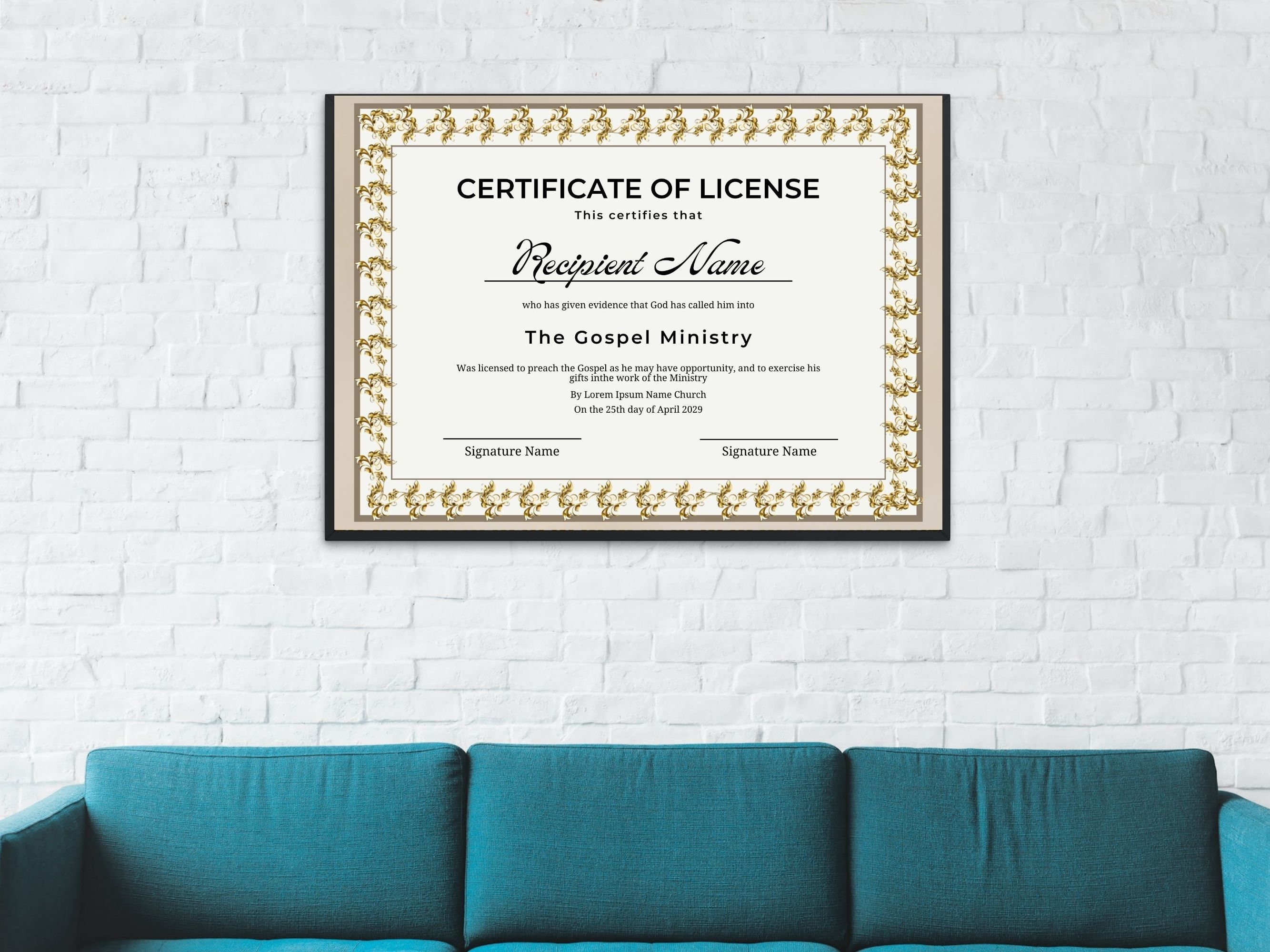 Editable Certificate of License Template. Award Template. - Etsy Ireland