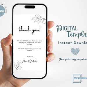 Carta de Agradecimiento Digital, Carta de Agradecimiento Electrónica, Plantilla Editable de Carta de Agradecimiento