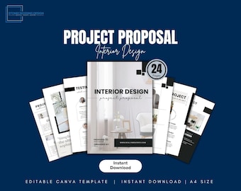 Interior Design Project Proposal Template | Editable Canva Design (Digital Download)