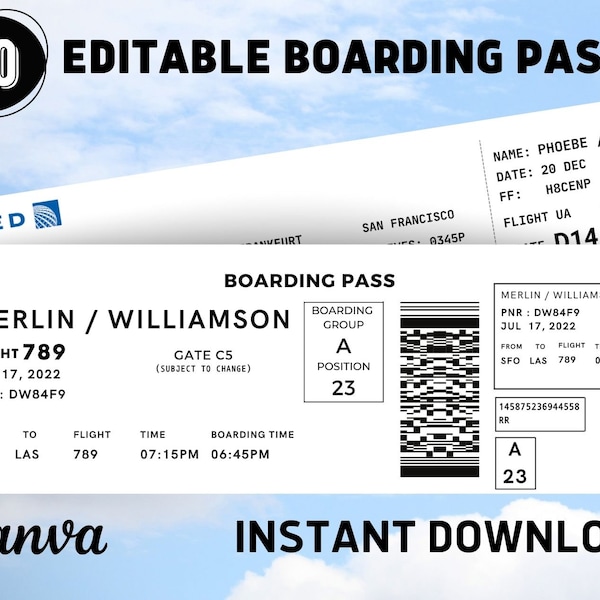Airline Ticket - Etsy