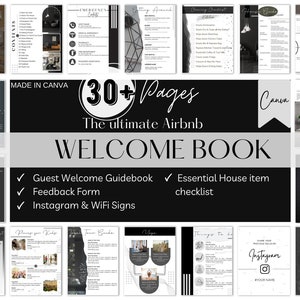 Editable Airbnb Welcome Book Canva Template, Printable Air BNB Welcome Booklet, Vacation House Guest Manual, VRBO Rental Property Host Guide