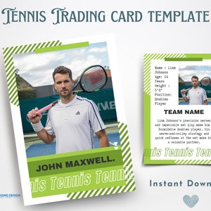 Boys Tennis Trading Card Template | Trading Card Template | Canva Template | Editable Trading Card | Boys Tennis Card