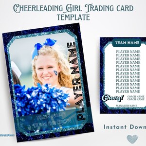 Cheerleading Trading Card Template | Trading Card Template | Canva Template | Editable Trading Card | Cheer Card