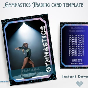 Gymnastics Trading Card Template | Trading Card Template | Canva Template | Editable Trading Card | Gymnastics Card
