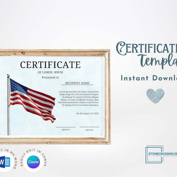 Flagcertifacte Example Flag Certificate - Etsy