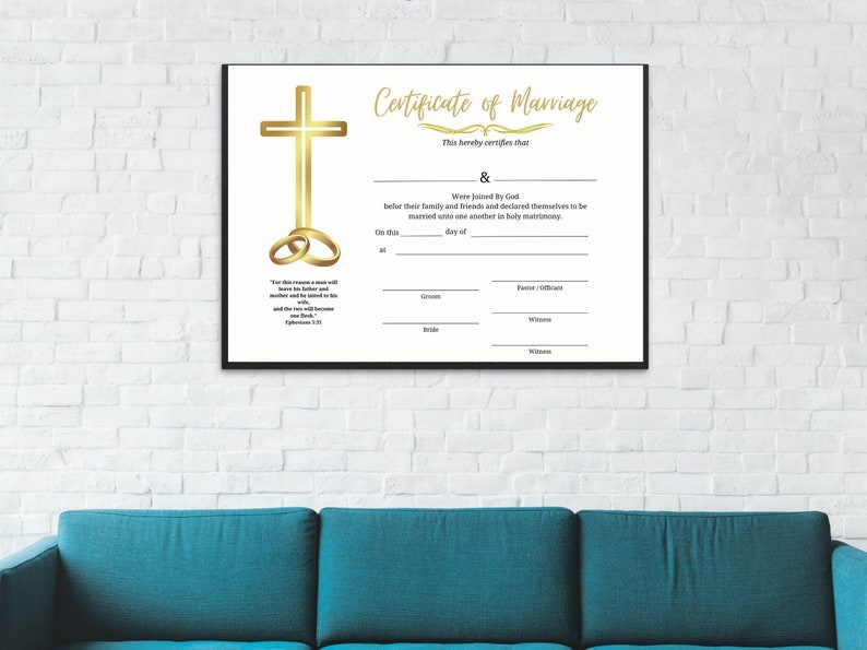 Editable Certificate of Marriage Template. Marriage License. - Etsy