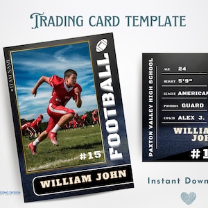 Football Trading Card Template | Trading Card Template | Canva Template | Editable Trading Card | Football Card