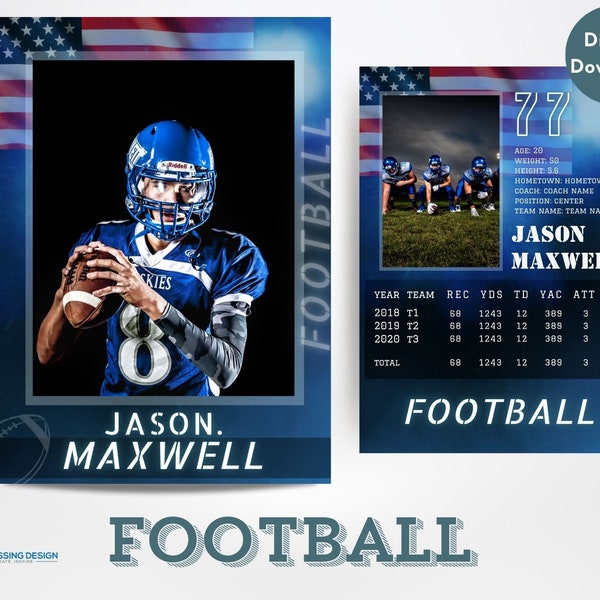 Football Trading Card Template | Trading Card Template | Canva Template | Editable Trading Card | Football Card