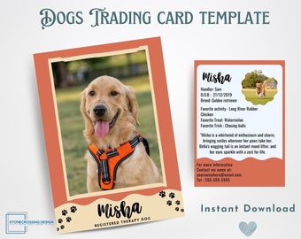 Dog Trading Card Template | Trading Card Template | Canva Template | Editable Trading Card | Dog Card