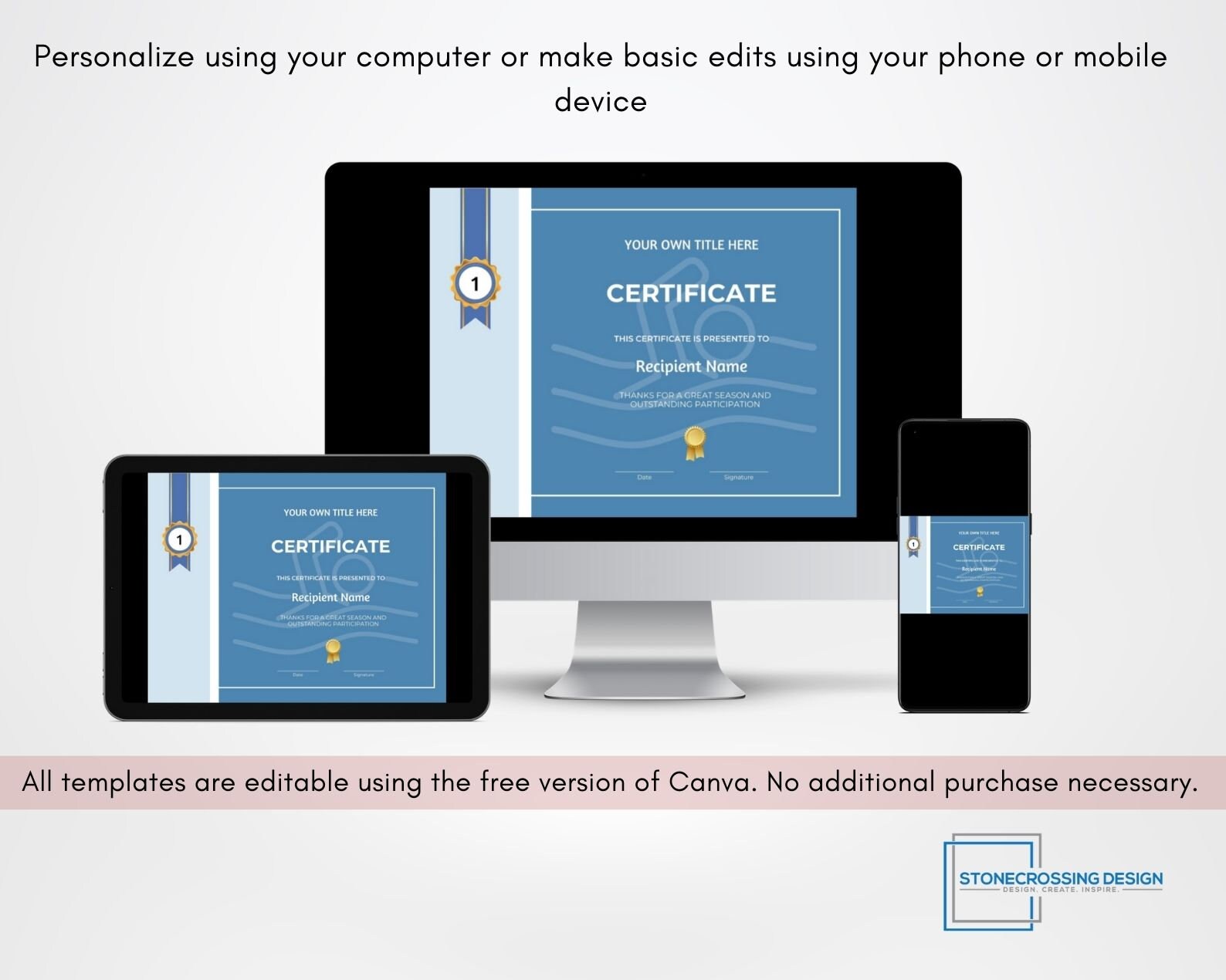 Editable Participation Sports Certificate Template With Photo. - Etsy