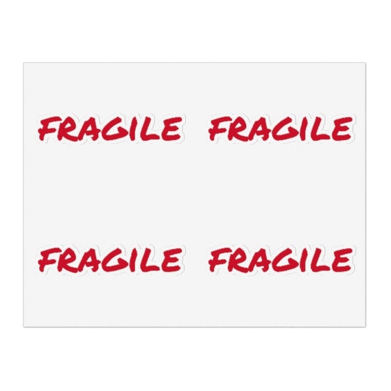 Fragile Shipping Label Sticker Sheet Etsy