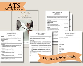 ATS Friendly Resume Template 2022 Professional Executive Resume Template with Cover Letter for Pages Word and Google Docs CV Template