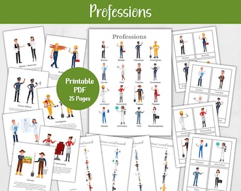 Professions Activity Bundle: Community Helpers Poster & Flash Cards (Digital Download)