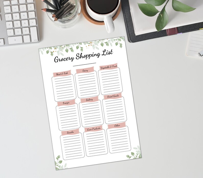 Printable Weekly Meal Planner & Grocery List (A5 A4 Letter) (PDF) - Etsy