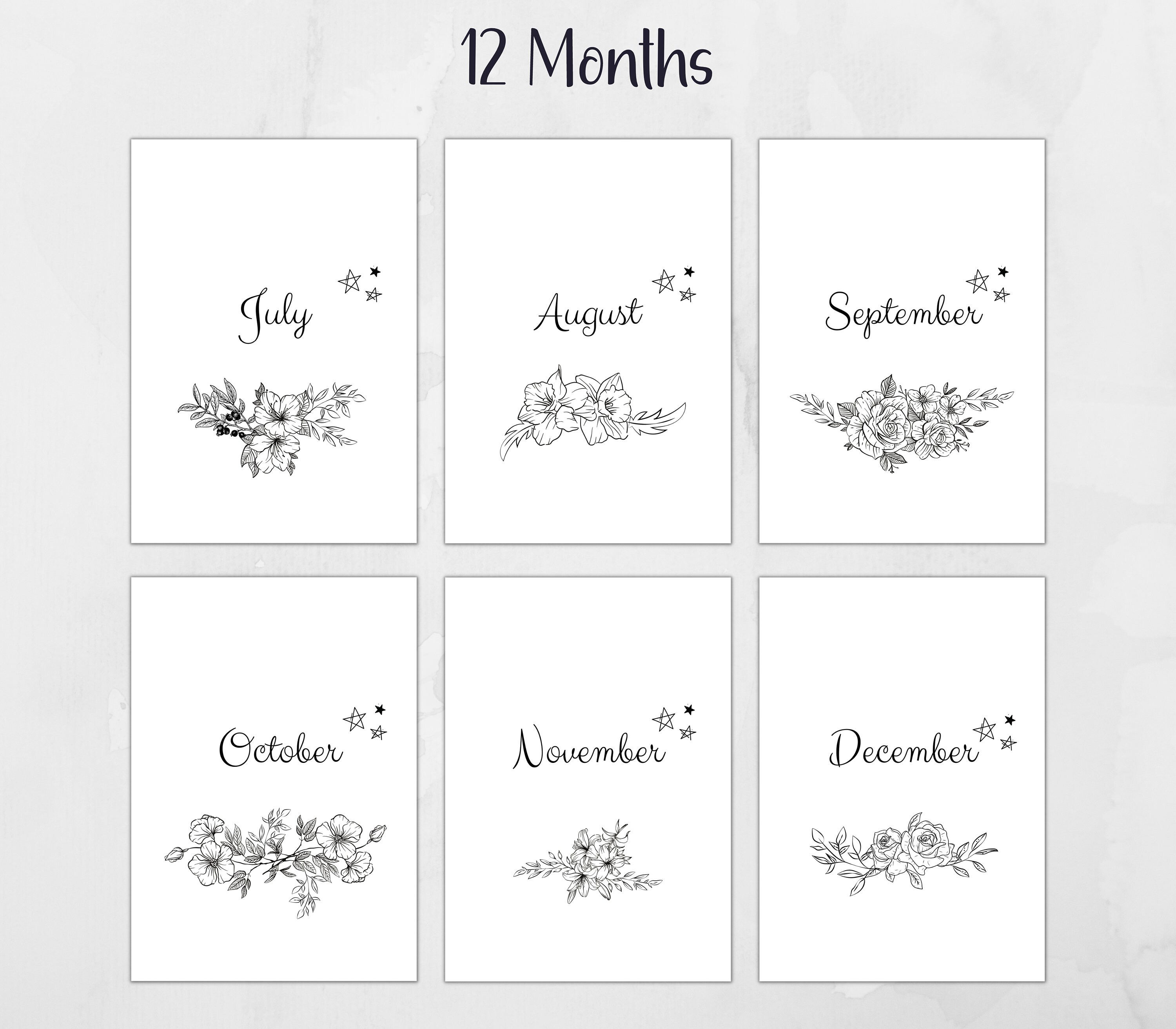 Printable Monthly Planner Dashboards: Floral Journal Dividers (PDF) - Etsy