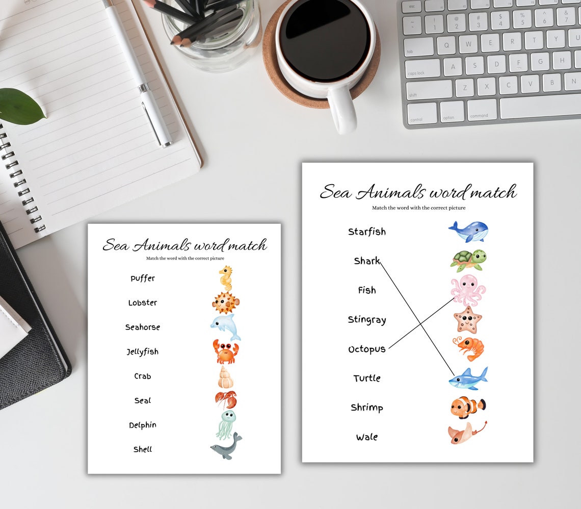 Printable Sea Animals Learning Bundle: Kids Activities (PDF) - Etsy