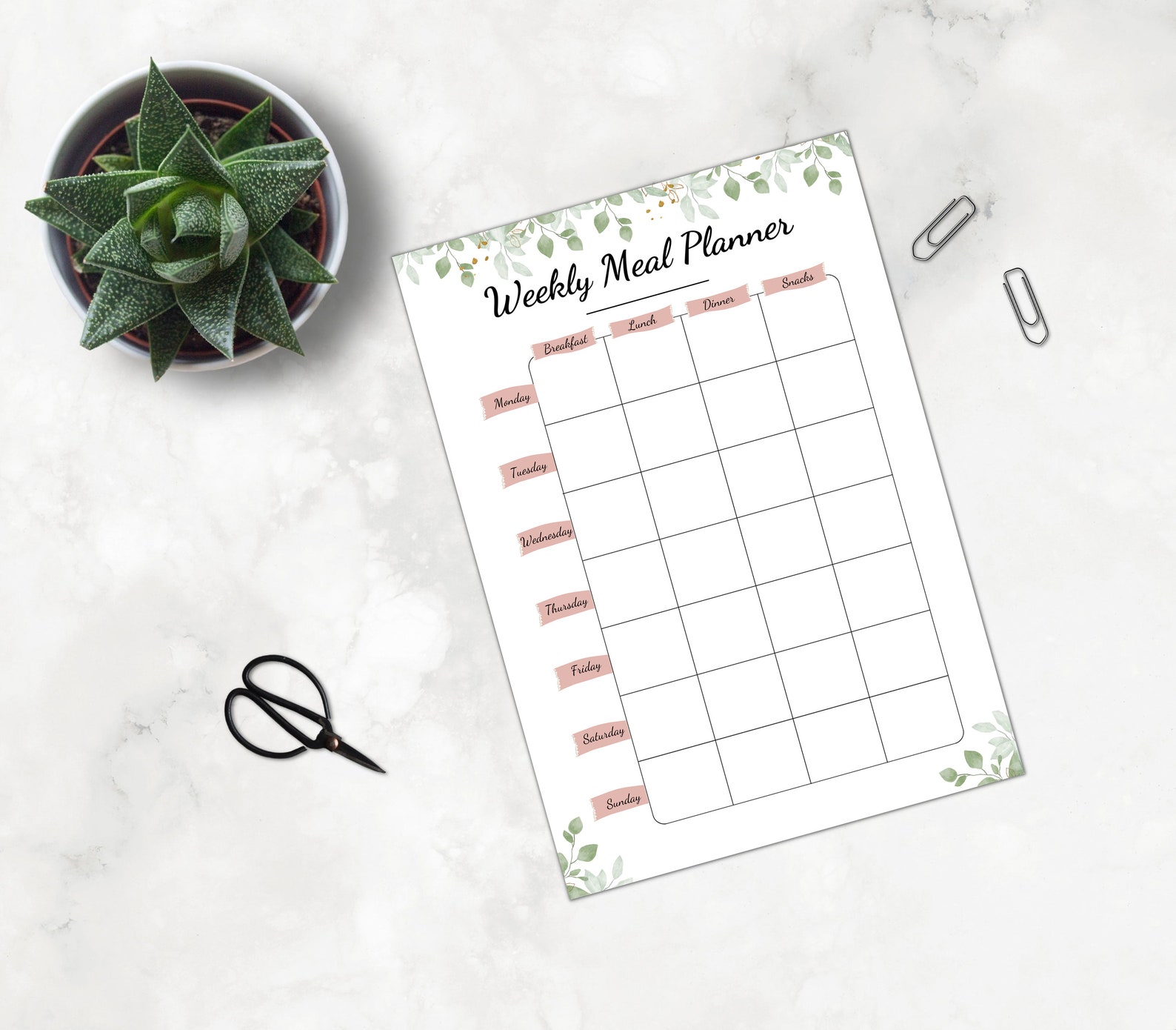 Printable Weekly Meal Planner & Grocery List (A5 A4 Letter) (PDF) - Etsy