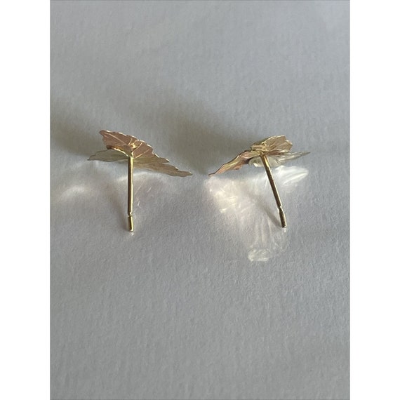 Vintage Leaf Shape Earrings Rose Gold 14 K Women’… - image 4