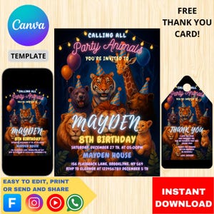 Spiel Kinder bearbeitbar Videospiel Geburtstagseinladung & Dankeskarte inklusive, Geburtstagsfeier Vorlage Videospiel Geburtstag einladen Download