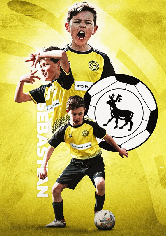Poster Joueur de football et boule-Football affiche 