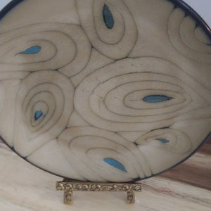 Pier 1 stoneware teal reactive salad plates 4
