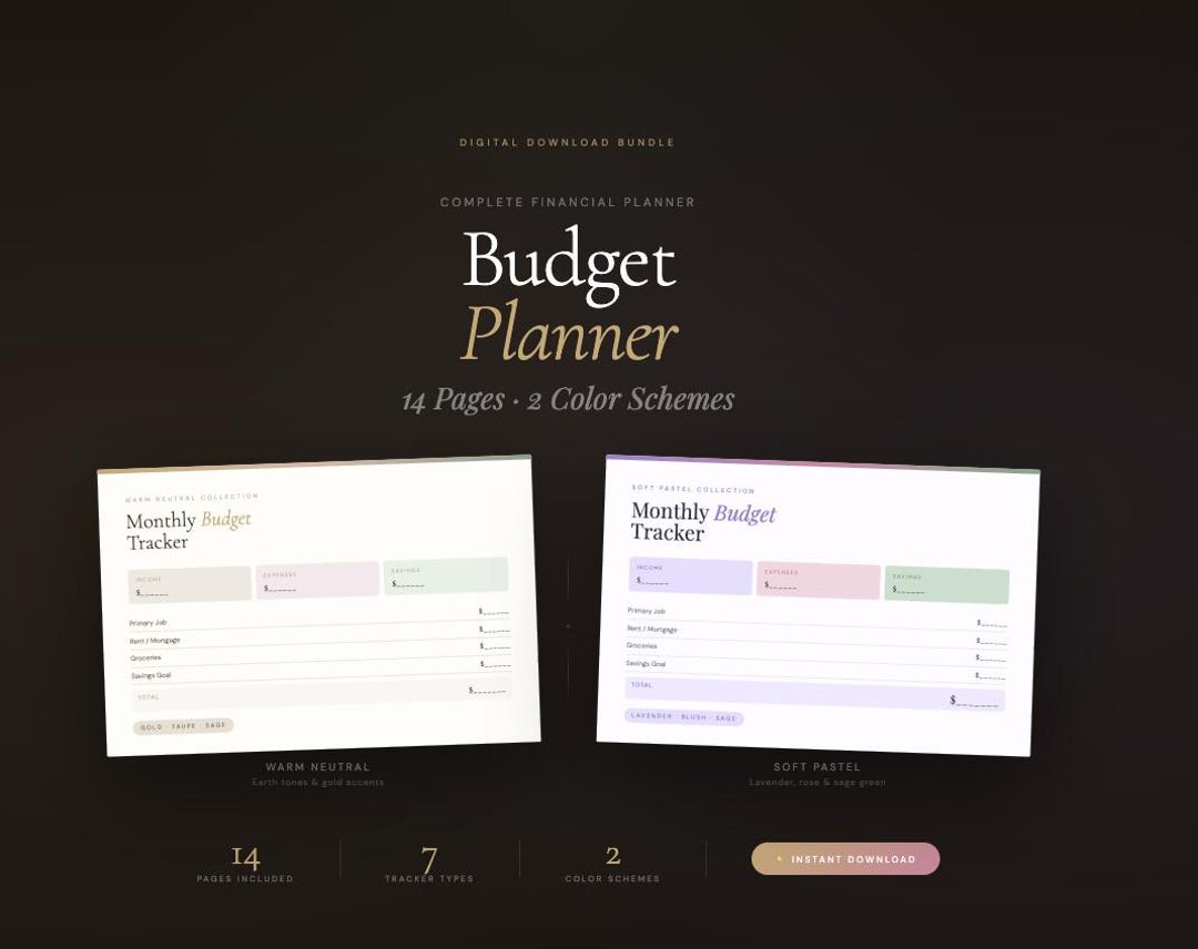 Printable Budget Planner Bundle | Monthly, Weekly Finance Tracker ...