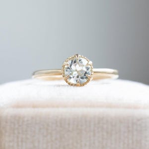 Mint Green Tourmaline Ring: Vintage 925 Sterling Silver Engagement Ring