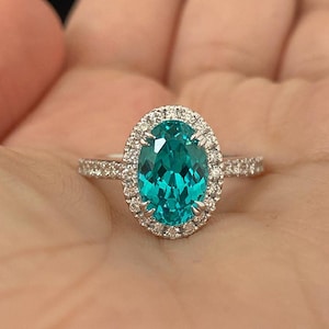 Paraiba Tourmaline Ring: Oval Sky Blue Stone, Sterling Silver