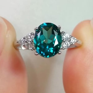 Anillo de turmalina Paraiba en plata de ley 925, anillo nupcial, regalo personalizado, hermoso anillo de compromiso, regalo para hermanas y mujeres.