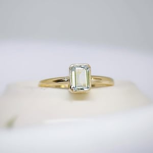 Mint Green Tourmaline Ring: Vintage Sterling Silver Engagement Ring