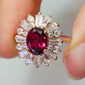 Vintage Rosa Turmalin Ring: 925 Sterling Silber Verlobungsring