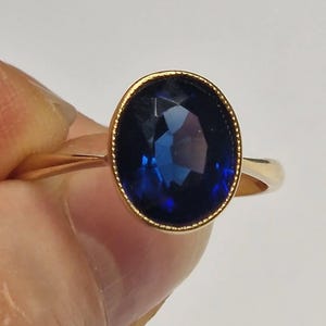 Blue Sapphire Ring: Sterling Silver September Birthstone, Bridal