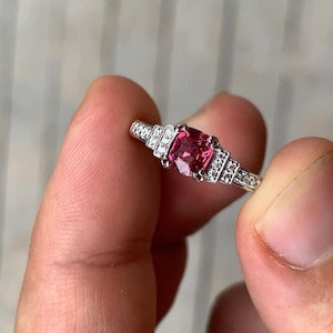 Pink Tourmaline Ring Cushion Cut Sapphire 925 Sterling silver Royal wedding Ring personalized gift Beautiful Engagment Ring prapose Ring