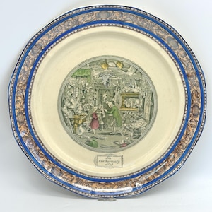 Antique  Adams Pottery Collectors Large Plate  -  Illustrations from Dickens - Old Curiosity Shop